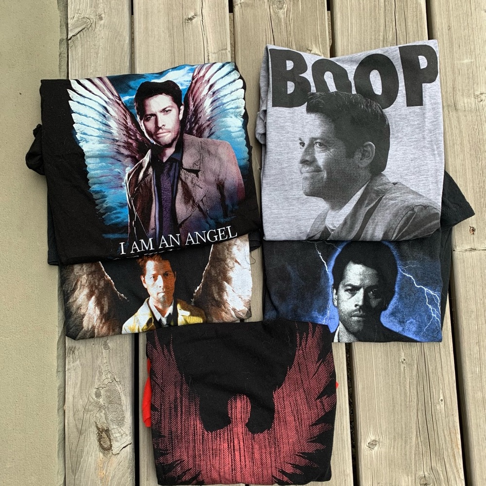 Supernatural Castiel 5 Pc T-shirt Bundle Size Medium